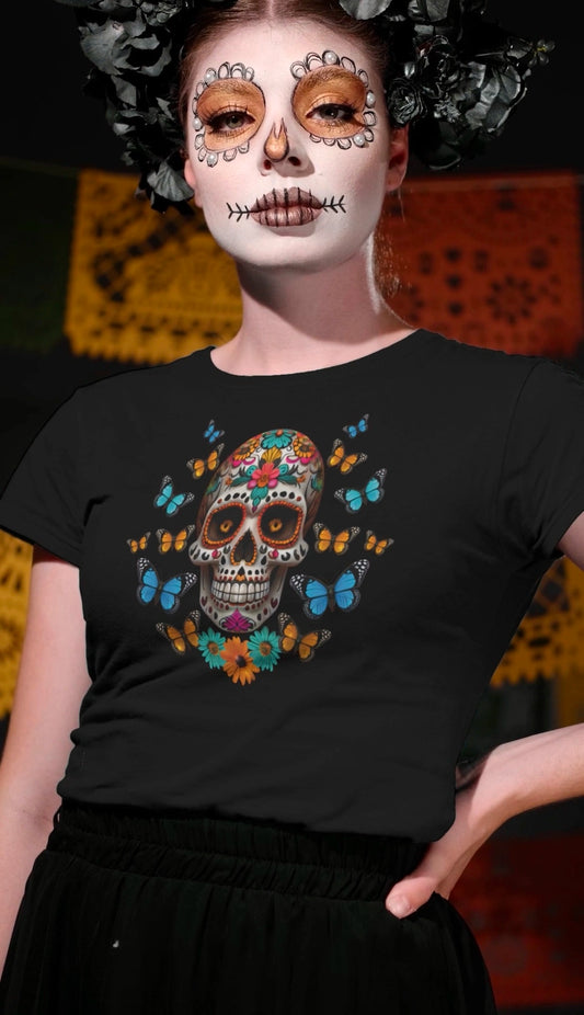 Calaverita / Sugar Skull Women T-shirt Black "Shipping in December 2024"