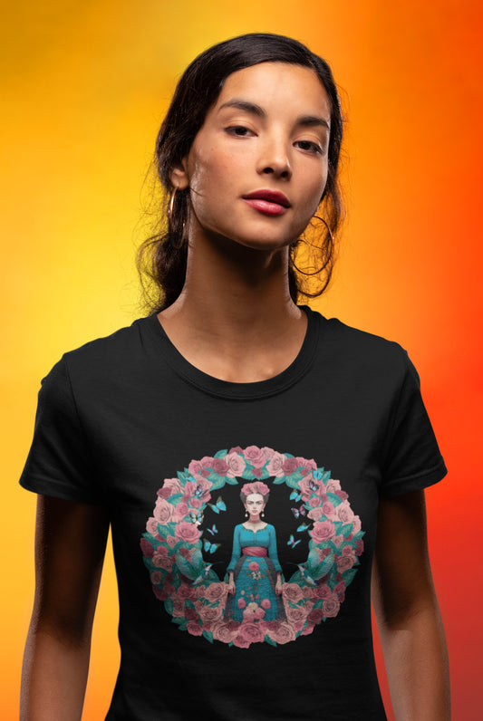 Frida Vibes Women T-shirt Black with Augmented Reality! "Shipping in December 2024"