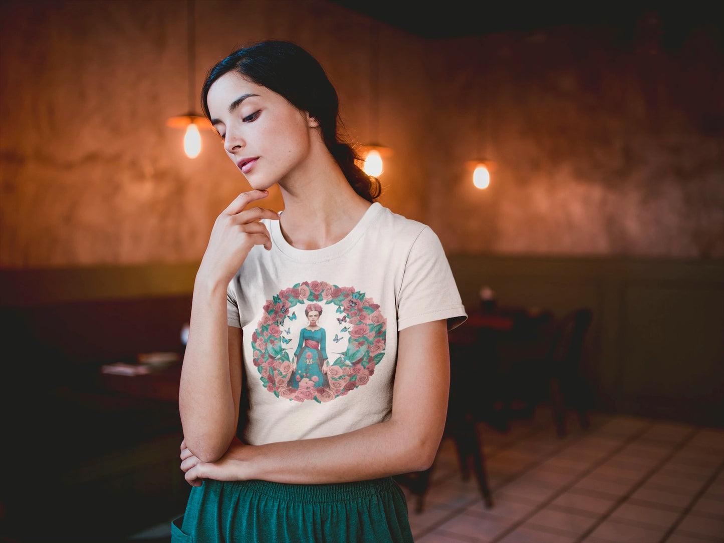 Frida Vibes Women T-shirt White with Augmented "Shipping in December 2024" Reality!